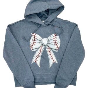 Baseball Bow Graphic Hoodie